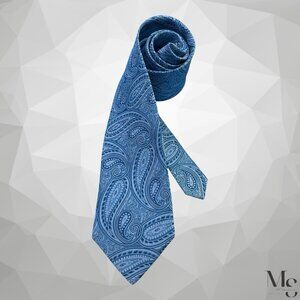 GEOFFREY BEENE XL Light Blue Paisley Men’s Silk Tie 64” x 3.75" EX COND